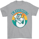 I'm Exorcising Funny Halloween Gym Fitness Mens T-Shirt Cotton Gildan Sports Grey