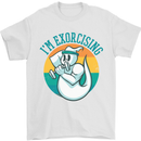 I'm Exorcising Funny Halloween Gym Fitness Mens T-Shirt Cotton Gildan White