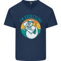 I'm Exorcising Funny Halloween Gym Fitness Mens V-Neck Cotton T-Shirt Navy Blue