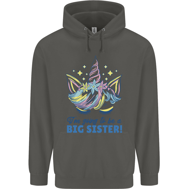I'm Going to Be a Big Sister Unicorn Childrens Kids Hoodie Storm Grey