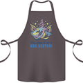 I'm Going to Be a Big Sister Unicorn Cotton Apron 100% Organic Dark Grey