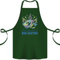 I'm Going to Be a Big Sister Unicorn Cotton Apron 100% Organic Forest Green