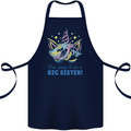 I'm Going to Be a Big Sister Unicorn Cotton Apron 100% Organic Navy Blue