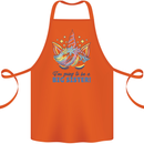 I'm Going to Be a Big Sister Unicorn Cotton Apron 100% Organic Orange