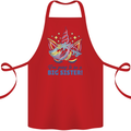 I'm Going to Be a Big Sister Unicorn Cotton Apron 100% Organic Red