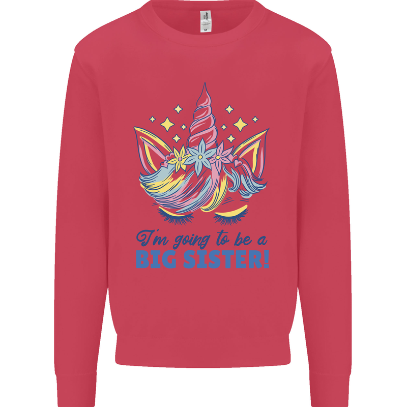 I'm Going to Be a Big Sister Unicorn Kids Sweatshirt Jumper Heliconia
