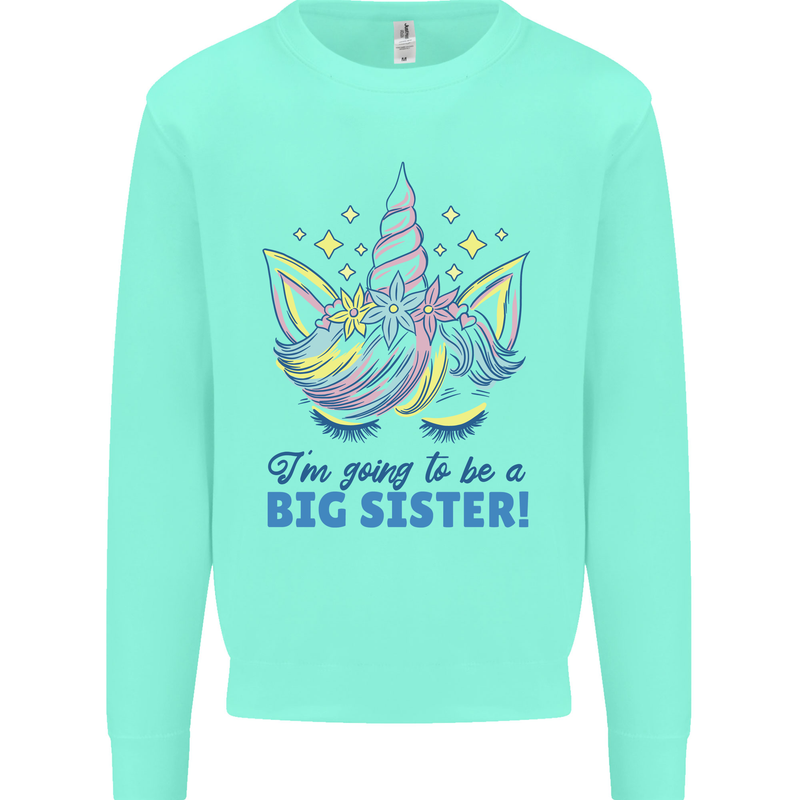 I'm Going to Be a Big Sister Unicorn Kids Sweatshirt Jumper Peppermint
