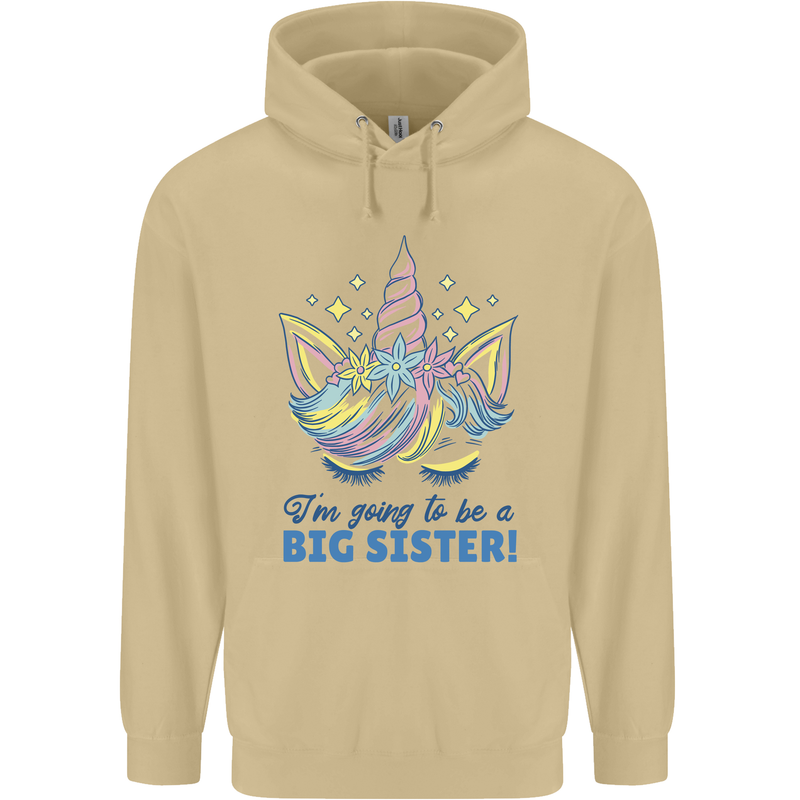 I'm Going to Be a Big Sister Unicorn Mens 80% Cotton Hoodie Sand