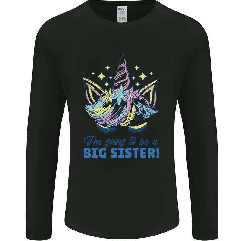 I'm Going to Be a Big Sister Unicorn Mens Long Sleeve T-Shirt Black