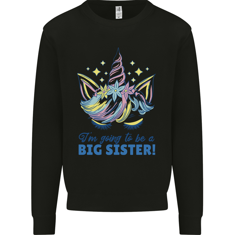 I'm Going to Be a Big Sister Unicorn Mens Sweatshirt Jumper Black