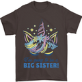 I'm Going to Be a Big Sister Unicorn Mens T-Shirt Cotton Gildan Dark Chocolate