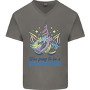 I'm Going to Be a Big Sister Unicorn Mens V-Neck Cotton T-Shirt Charcoal