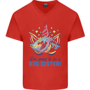 I'm Going to Be a Big Sister Unicorn Mens V-Neck Cotton T-Shirt Red