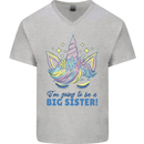 I'm Going to Be a Big Sister Unicorn Mens V-Neck Cotton T-Shirt Sports Grey