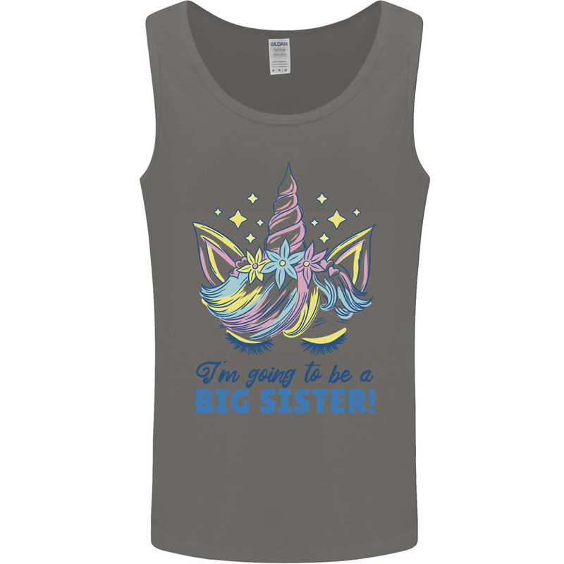 I'm Going to Be a Big Sister Unicorn Mens Vest Tank Top Charcoal