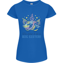 I'm Going to Be a Big Sister Unicorn Womens Petite Cut T-Shirt Royal Blue