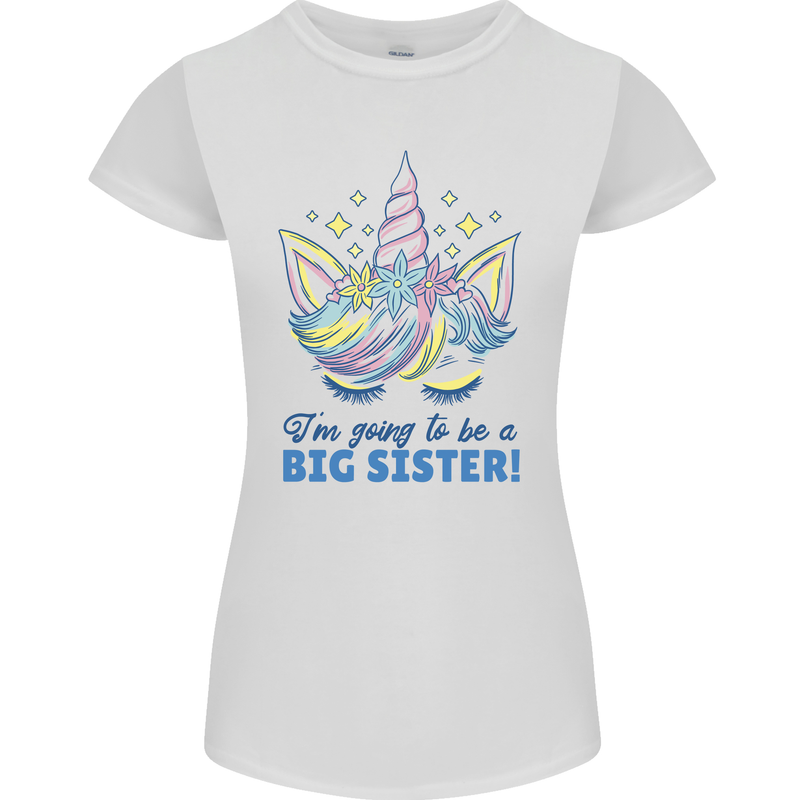 I'm Going to Be a Big Sister Unicorn Womens Petite Cut T-Shirt White