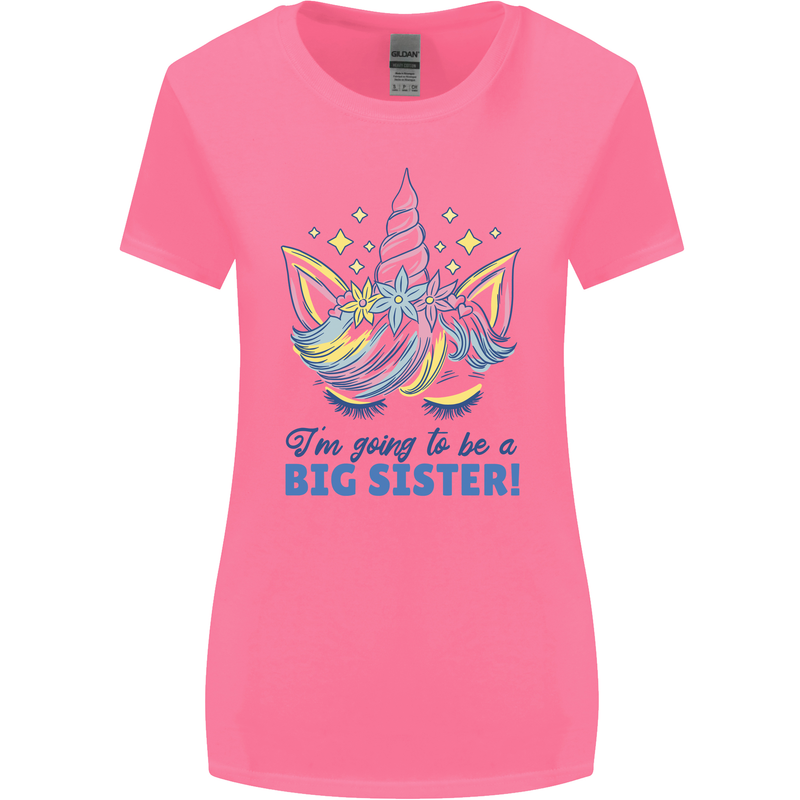 I'm Going to Be a Big Sister Unicorn Womens Wider Cut T-Shirt Azalea