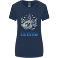 I'm Going to Be a Big Sister Unicorn Womens Wider Cut T-Shirt Navy Blue