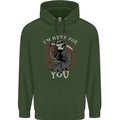 I'm Here For You Grim Reaper Skull Devil Childrens Kids Hoodie Forest Green