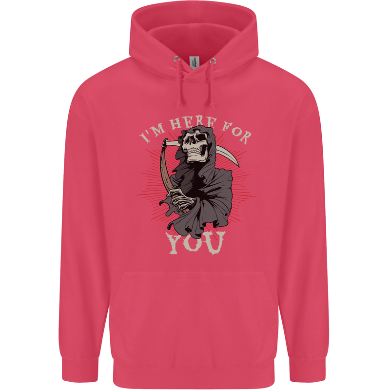 I'm Here For You Grim Reaper Skull Devil Childrens Kids Hoodie Heliconia