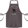 I'm Here For You Grim Reaper Skull Devil Cotton Apron 100% Organic Dark Grey