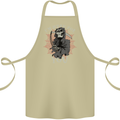 I'm Here For You Grim Reaper Skull Devil Cotton Apron 100% Organic Khaki
