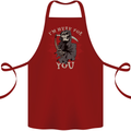 I'm Here For You Grim Reaper Skull Devil Cotton Apron 100% Organic Maroon