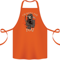 I'm Here For You Grim Reaper Skull Devil Cotton Apron 100% Organic Orange
