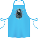 I'm Here For You Grim Reaper Skull Devil Cotton Apron 100% Organic Turquoise