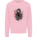 I'm Here For You Grim Reaper Skull Devil Kids Sweatshirt Jumper Light Pink
