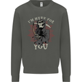 I'm Here For You Grim Reaper Skull Devil Kids Sweatshirt Jumper Storm Grey