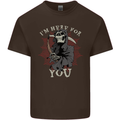 I'm Here For You Grim Reaper Skull Devil Kids T-Shirt Childrens Chocolate