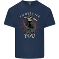 I'm Here For You Grim Reaper Skull Devil Kids T-Shirt Childrens Navy Blue