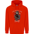 I'm Here For You Grim Reaper Skull Devil Mens 80% Cotton Hoodie Bright Red