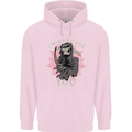 I'm Here For You Grim Reaper Skull Devil Mens 80% Cotton Hoodie Light Pink