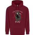 I'm Here For You Grim Reaper Skull Devil Mens 80% Cotton Hoodie Maroon