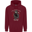 I'm Here For You Grim Reaper Skull Devil Mens 80% Cotton Hoodie Maroon