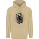 I'm Here For You Grim Reaper Skull Devil Mens 80% Cotton Hoodie Sand