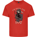 I'm Here For You Grim Reaper Skull Devil Mens Cotton T-Shirt Tee Top Red