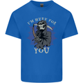 I'm Here For You Grim Reaper Skull Devil Mens Cotton T-Shirt Tee Top Royal Blue