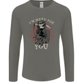 I'm Here For You Grim Reaper Skull Devil Mens Long Sleeve T-Shirt Charcoal