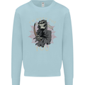 I'm Here For You Grim Reaper Skull Devil Mens Sweatshirt Jumper Light Blue