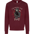 I'm Here For You Grim Reaper Skull Devil Mens Sweatshirt Jumper Maroon