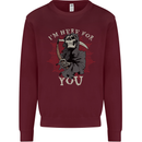 I'm Here For You Grim Reaper Skull Devil Mens Sweatshirt Jumper Maroon