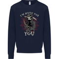 I'm Here For You Grim Reaper Skull Devil Mens Sweatshirt Jumper Navy Blue