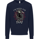 I'm Here For You Grim Reaper Skull Devil Mens Sweatshirt Jumper Navy Blue