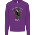 I'm Here For You Grim Reaper Skull Devil Mens Sweatshirt Jumper Purple