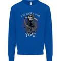 I'm Here For You Grim Reaper Skull Devil Mens Sweatshirt Jumper Royal Blue