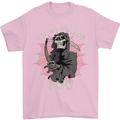 I'm Here For You Grim Reaper Skull Devil Mens T-Shirt Cotton Gildan Light Pink